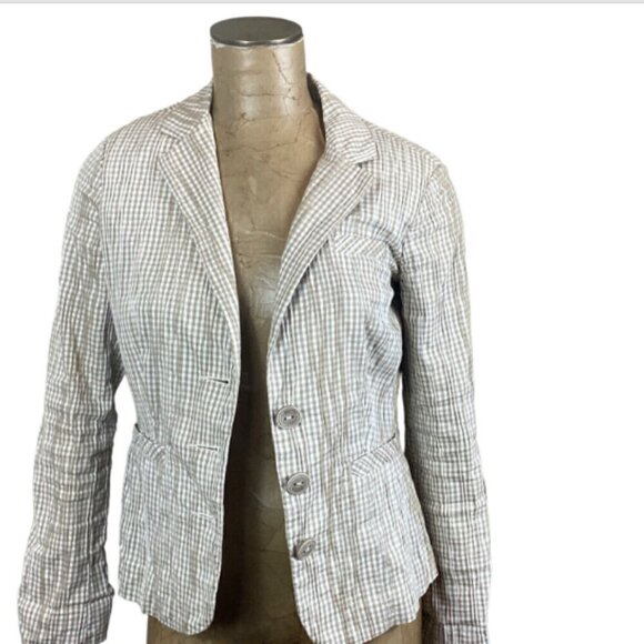 Cabi Ginger Snap Gingham Seersucker Blazer Jacket Sz S #298G - Picture 6 of 12